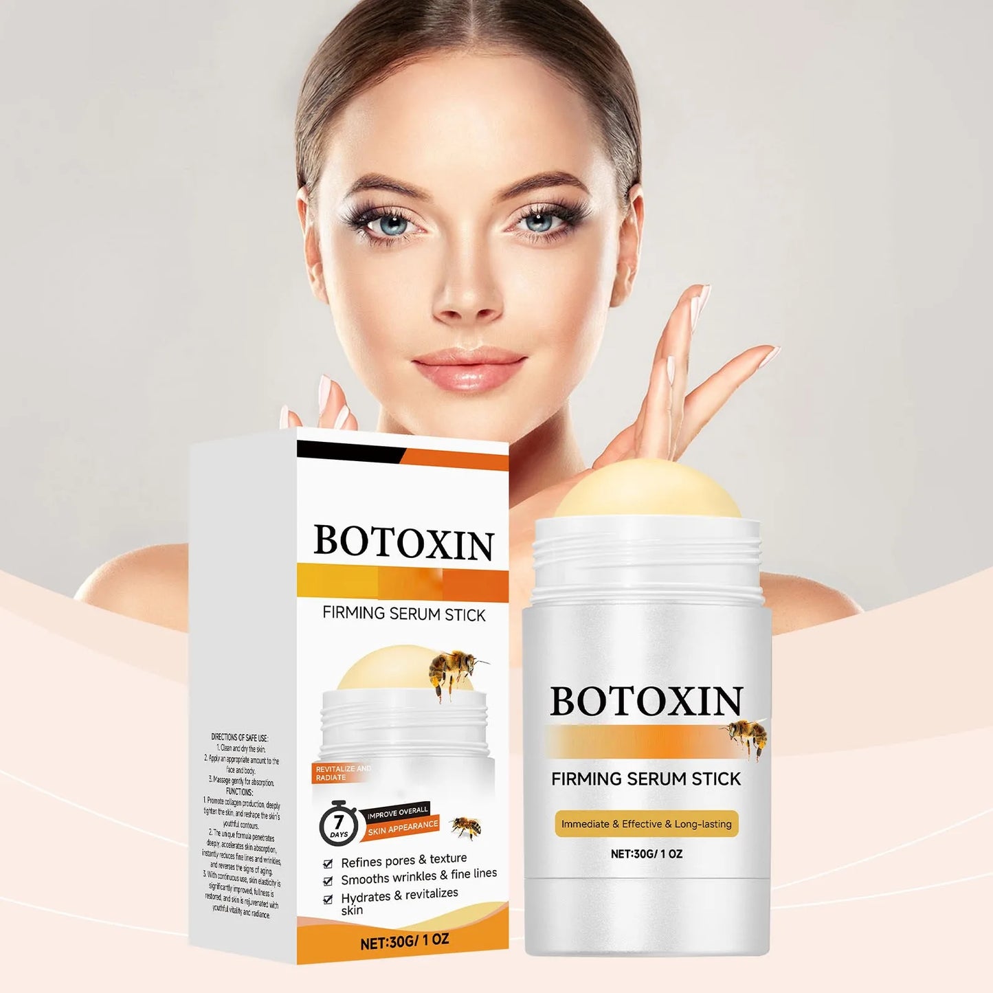 Bee Venom Firming Serum Stick, Anti-Aging Face Serum Lifting & Tightening Serum Skin Firming Cream Reduces Wrinkles & Fine Lines